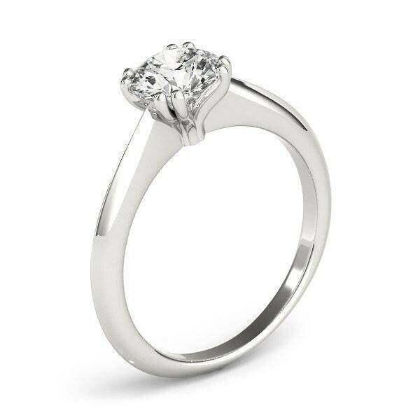 14k White Gold Double Prong Set Solitaire Diamond Engagement Ring (1 cttw) - Forever in Harmony