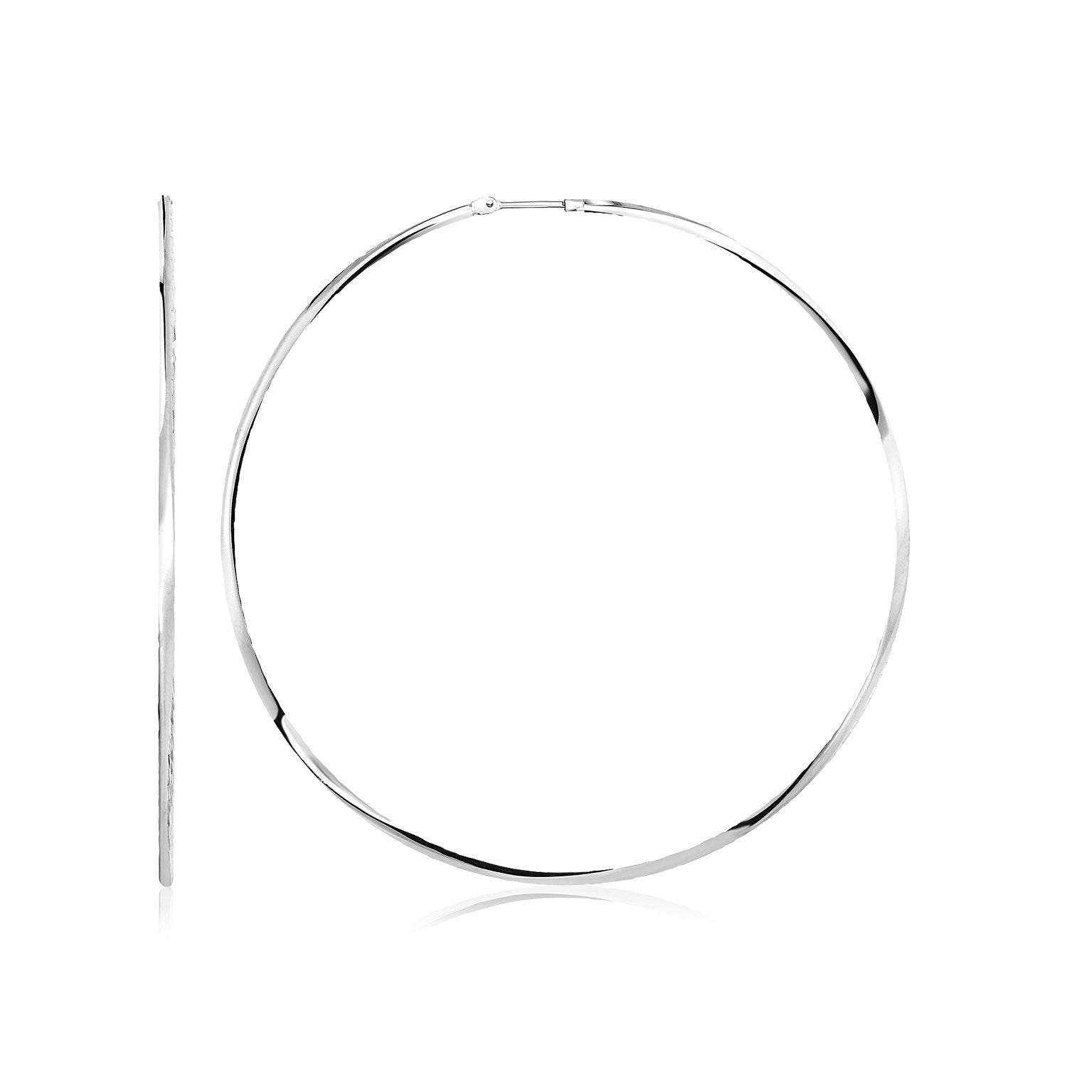 Sterling Silver Large Polished Round Hoop Earrings(60mm) |