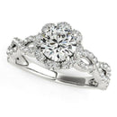 14k White Gold Flower Motif Split Shank Diamond Engagement Ring (1 5/8 cttw) - Forever in Harmony