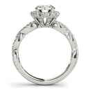 14k White Gold Flower Motif Split Shank Diamond Engagement Ring (1 5/8 cttw) - Forever in Harmony