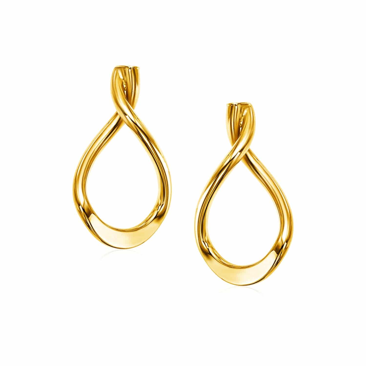 14k Yellow Gold Polished Tear Drop Earrings