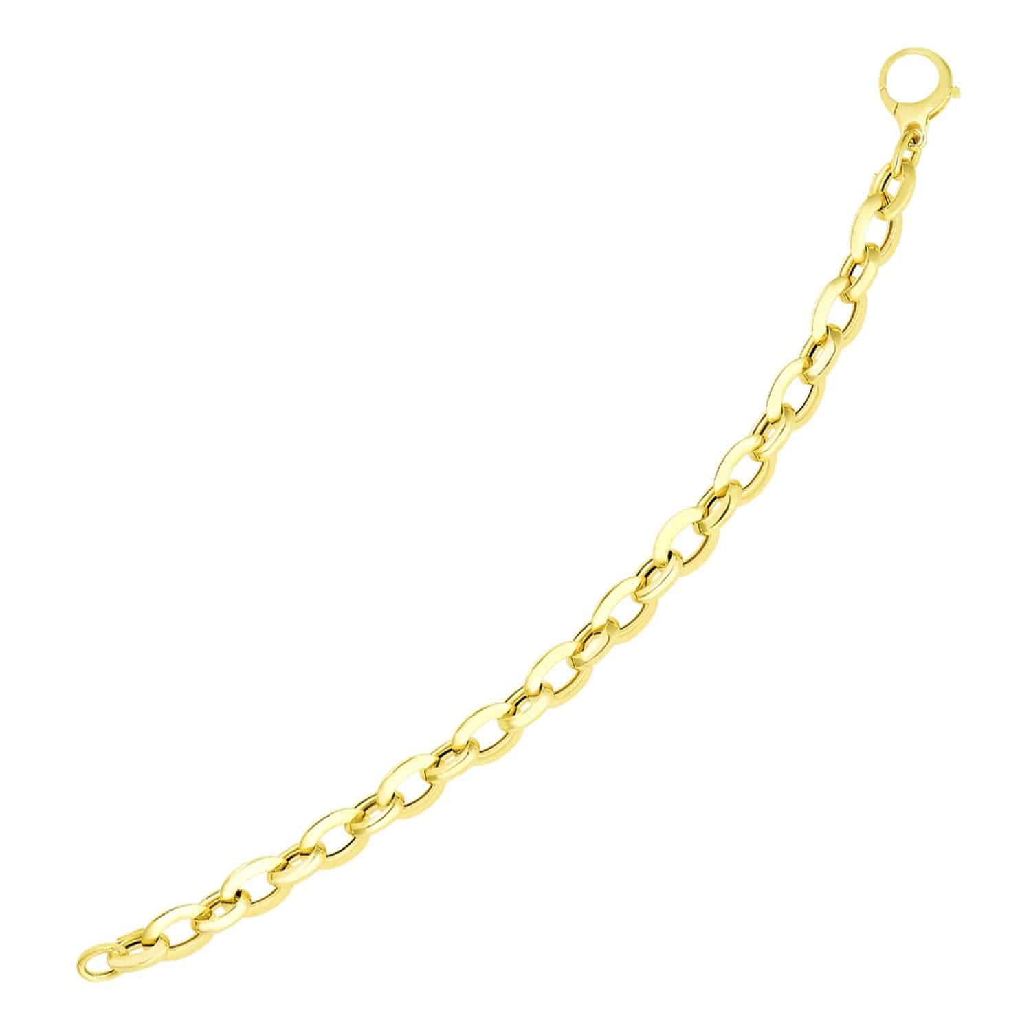 14k Yellow Gold Cable Chain Design Bracelet (0.90 mm) |