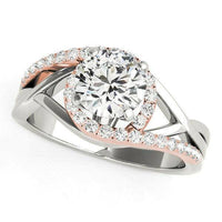 14k White And Rose Gold Bypass Diamond Engagement Ring (1 1/4 cttw) - Forever in Harmony