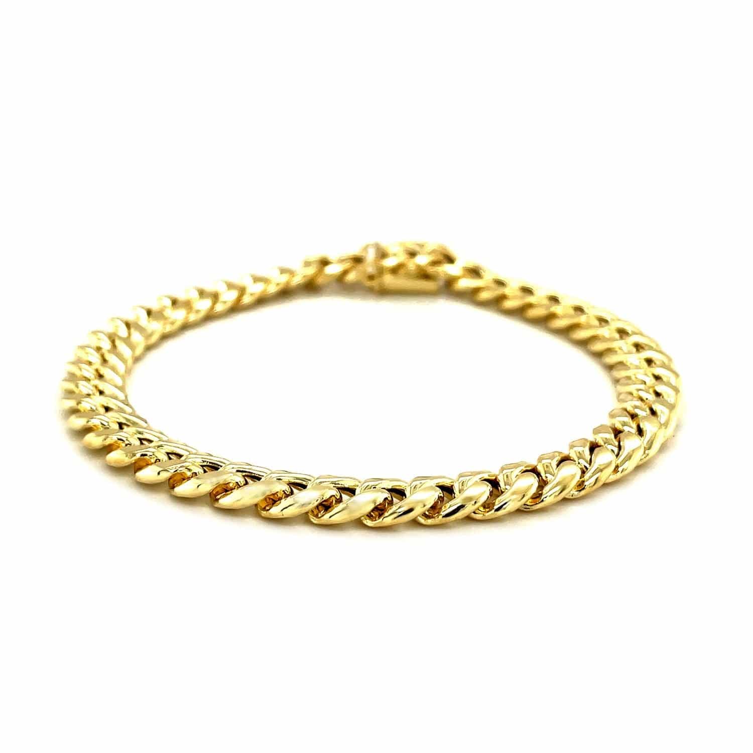 10k Yellow Gold Semi Solid Miami Cuban Bracelet (7.20 mm) |