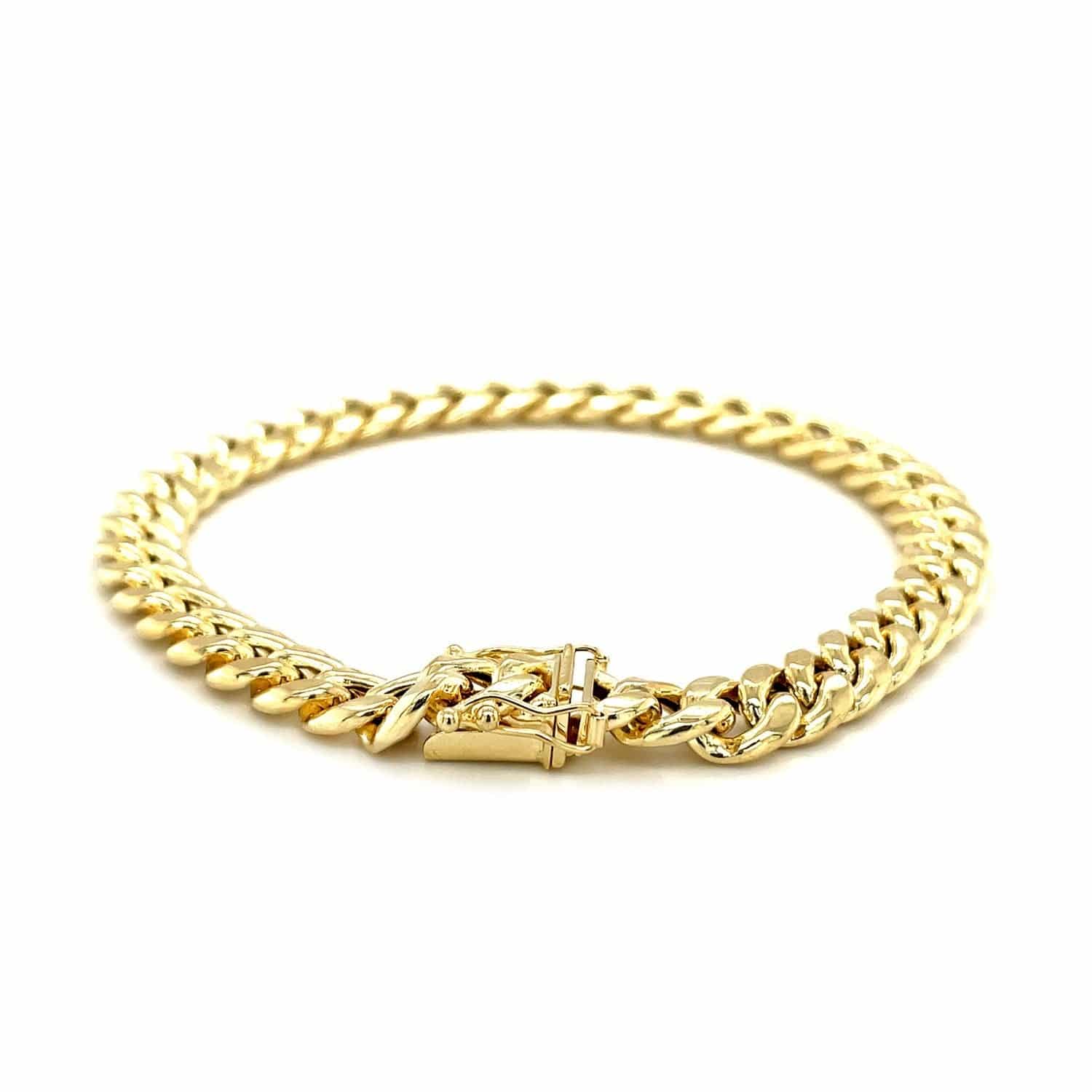 10k Yellow Gold Semi Solid Miami Cuban Bracelet (7.20 mm) | - Forever in Harmony