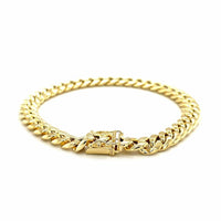 10k Yellow Gold Semi Solid Miami Cuban Bracelet (7.20 mm) | - Forever in Harmony