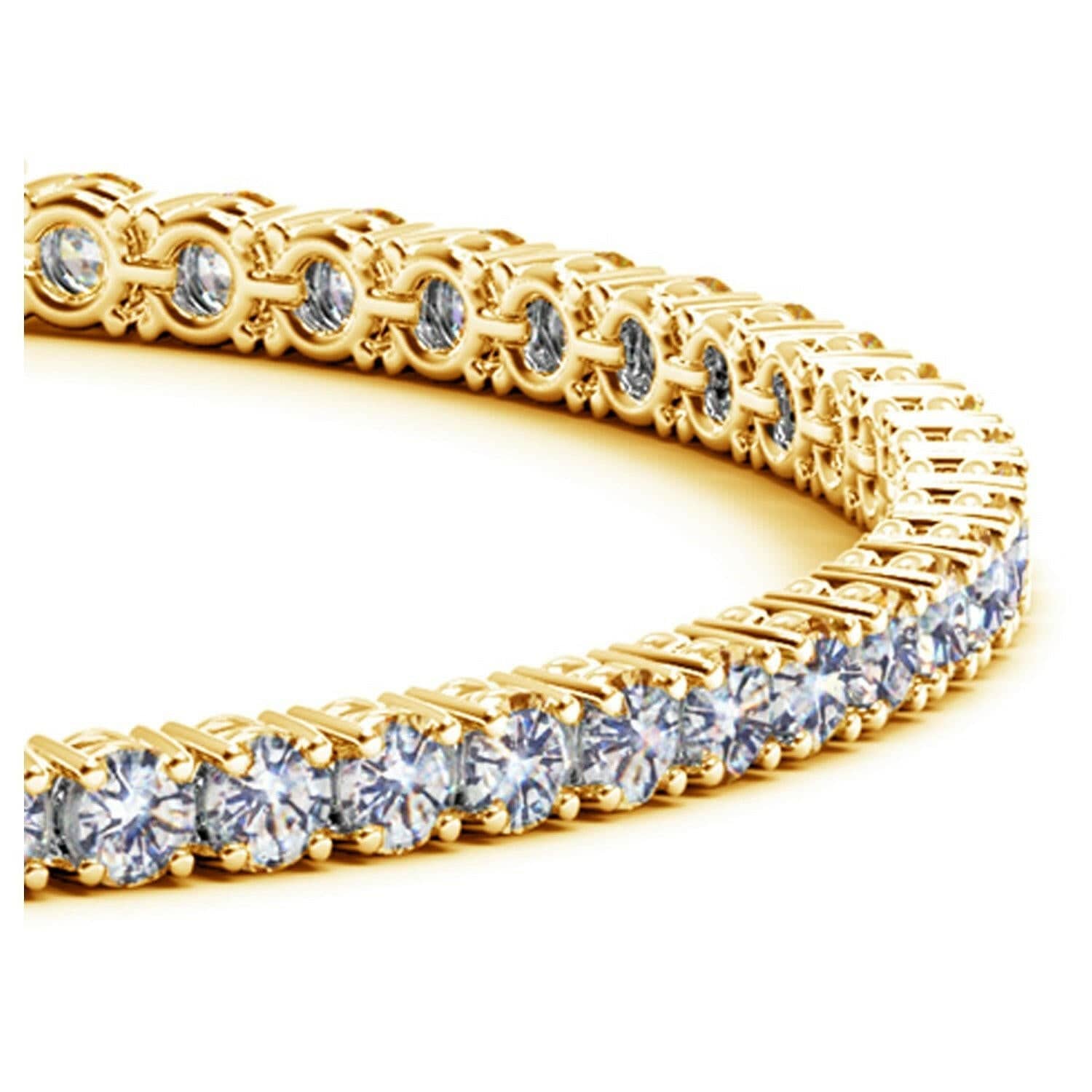 Lab Grown Round Diamond Tennis Bracelet in 14k Yellow Gold(5 cctw  F/G  VS2/SI1) - Forever in Harmony