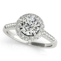 14k White Gold Halo Diamond Engagement Ring (1 3/8 cttw) - Forever in Harmony