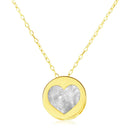 14k Yellow Gold Necklace with Heart in Mother of Pearl