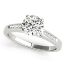 14k White Gold Single Row Diamond Engagement Ring (1 cttw) - Forever in Harmony