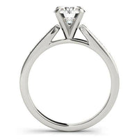 14k White Gold Single Row Diamond Engagement Ring (1 cttw) - Forever in Harmony