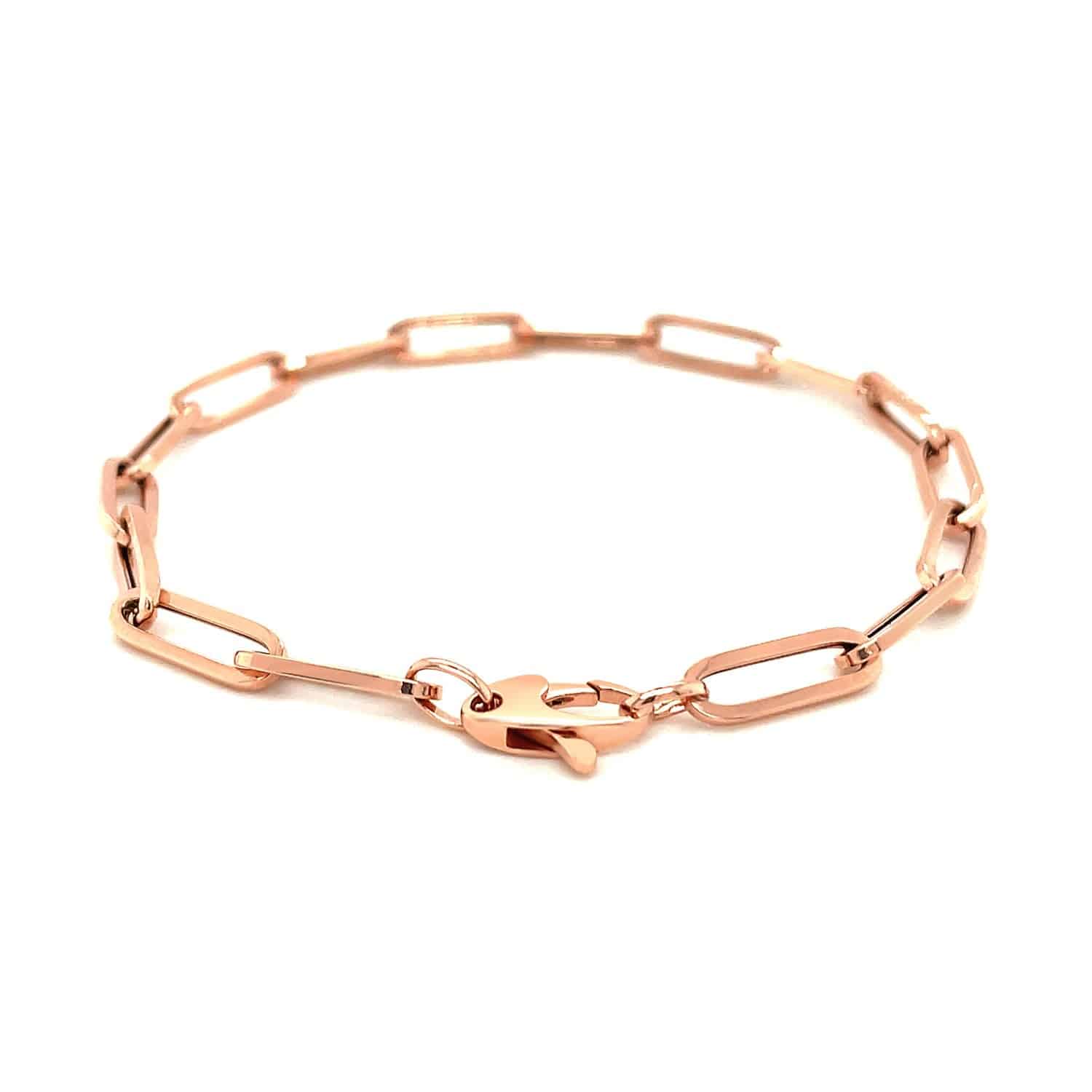 14K Rose Gold Extra Wide Paperclip Chain Bracelet (6.10 mm) | 7.5''