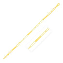 14k Yellow Gold Alternating Paperclip Chain Link and Gold Bar Bracelet (3.60 mm) | - Forever in Harmony