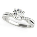 14k White Gold Fancy Prong Split Shank Diamond Engagement Ring (1 1/4 cttw) - Forever in Harmony