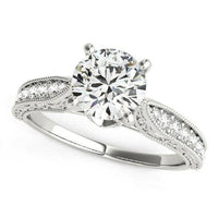 14k White Gold Antique Design Diamond Engagement Ring (1 5/8 cttw) - Forever in Harmony