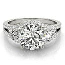 Exquisite 14K White Gold Three-Stone Diamond Engagement Ring - Forever in Harmony