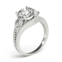 Exquisite 14K White Gold Three-Stone Diamond Engagement Ring - Forever in Harmony