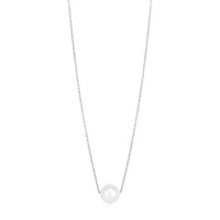 14k White Gold Pearl Solitaire Necklace