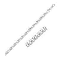 14k White Gold Miami Cuban Semi Solid Bracelet (5.50 mm) | - Forever in Harmony