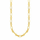 14k Yellow Gold Twisted and Polished Link Necklace | - Forever in Harmony