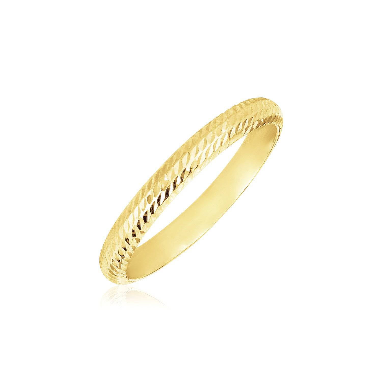 14k Yellow Gold Textured Comfort Fit Wedding Band(2.50 mm) |