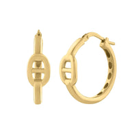 Puff Mariner Hoop Earrings in 14K Yellow Gold (21mmx20mm)