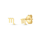 14k Yellow Gold Scorpio Stud Earrings