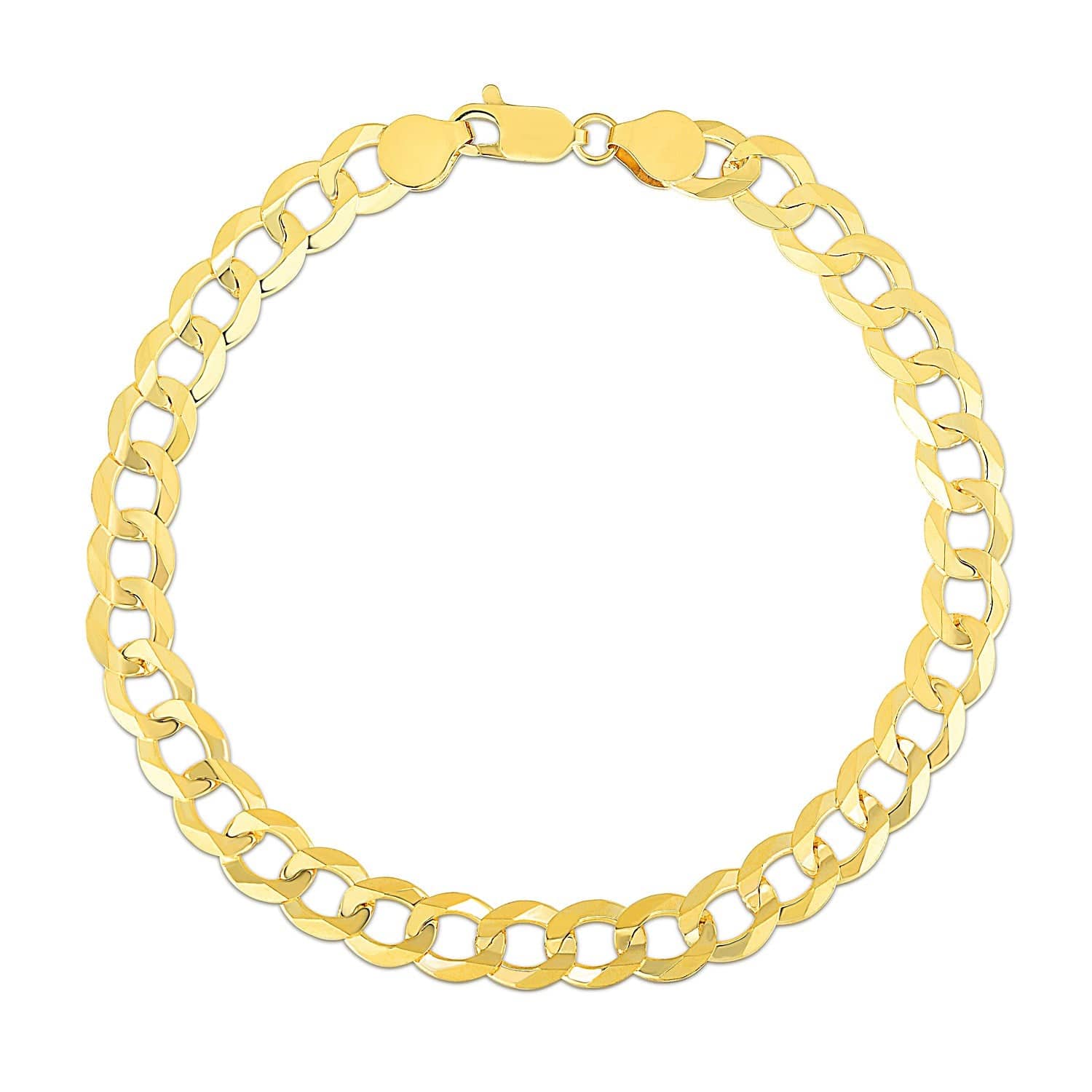 10k Yellow Gold Curb Bracelet (7.00 mm) | - Forever in Harmony