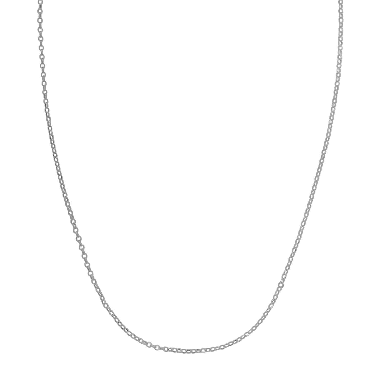 Double Extendable Cable Chain in 14k White Gold (1.40 mm)