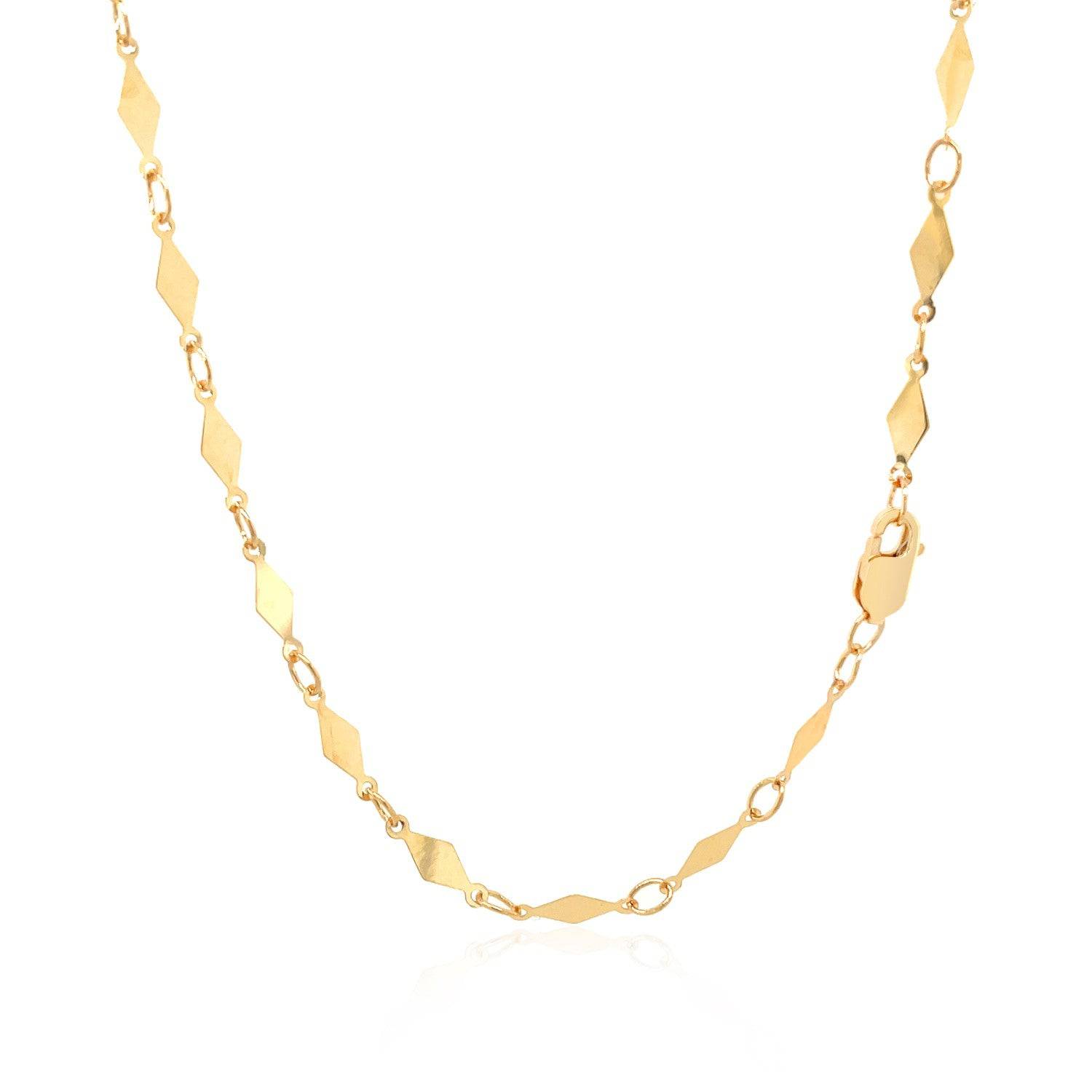 14K Yellow Gold Polished Diamond Motif Chain (3.00 mm) |