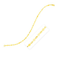 14K Yellow Gold Polished Diamond Motif Chain Bracelet (3.00 mm) | - Forever in Harmony