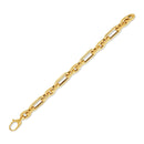 14k Yellow Gold Italian Alternating Paperclip Oval Links Bracelet (9.30 mm) | - Forever in Harmony