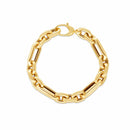 14k Yellow Gold Italian Alternating Paperclip Oval Links Bracelet (9.30 mm) | - Forever in Harmony