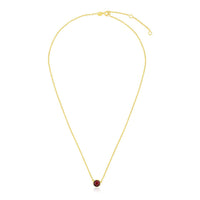 14k Yellow Gold 17 inch Necklace with Round Garnet | - Forever in Harmony