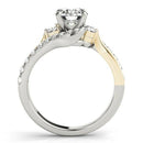 14k White And Yellow Gold Round Bypass Diamond Engagement Ring (1 1/2 cttw) - Forever in Harmony