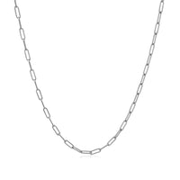 18K White Gold Fine Paperclip Chain (1.50 mm)