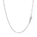 18K White Gold Fine Paperclip Chain (1.50 mm)