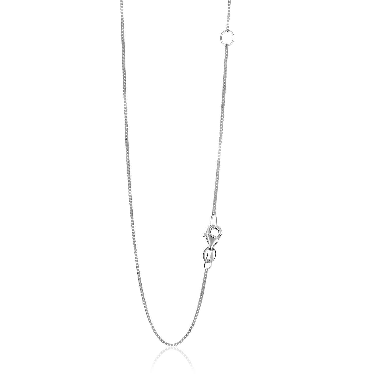 14k White Gold Adjustable Box Chain (0.80 mm) |