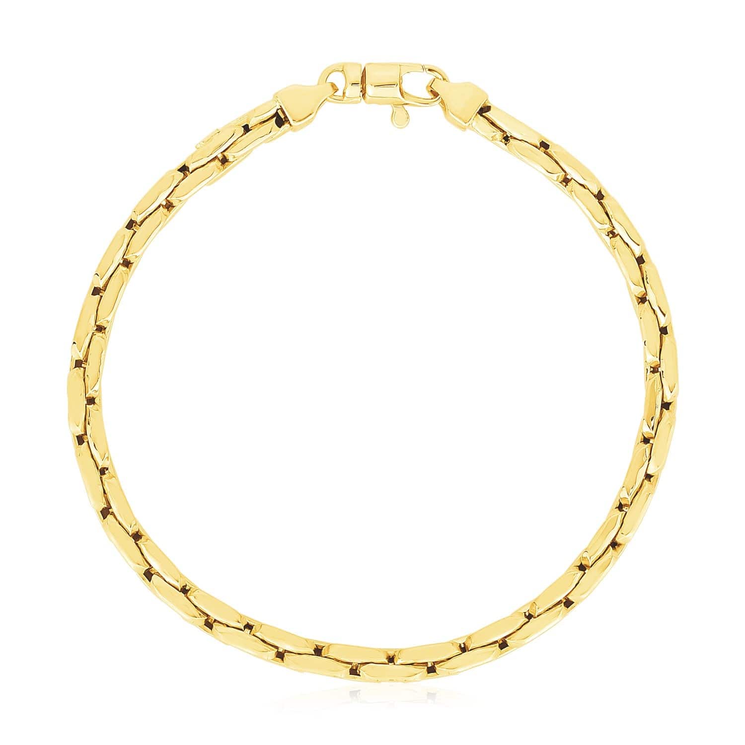 14k Yellow Gold High Polish Compressed Cable Link Bracelet (4.50 mm) |