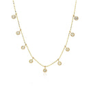 14k Yellow Gold Necklace with Round Diamond Charms | - Forever in Harmony