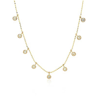 14k Yellow Gold Necklace with Round Diamond Charms | - Forever in Harmony