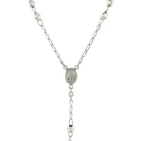 Rosary Chain and Large Bead Necklace in Sterling Silver