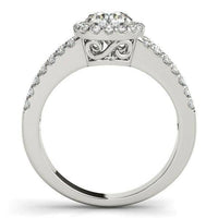 14k White Gold Round Diamond Split Shank Design Engagement Ring (7/8 cttw) - Forever in Harmony