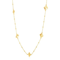 14k Yellow Gold High Polish Pyramid Station Necklace