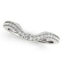 14k White Gold Milgrained Border Curved Diamond Wedding Band (1/5 cttw) - Forever in Harmony