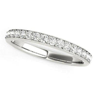 14k White Gold Prong Set Wedding Band with Diamonds (1/3 cttw) - Forever in Harmony