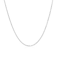 14k White Gold Diamond Cut Cable Link Chain (0.87 mm)