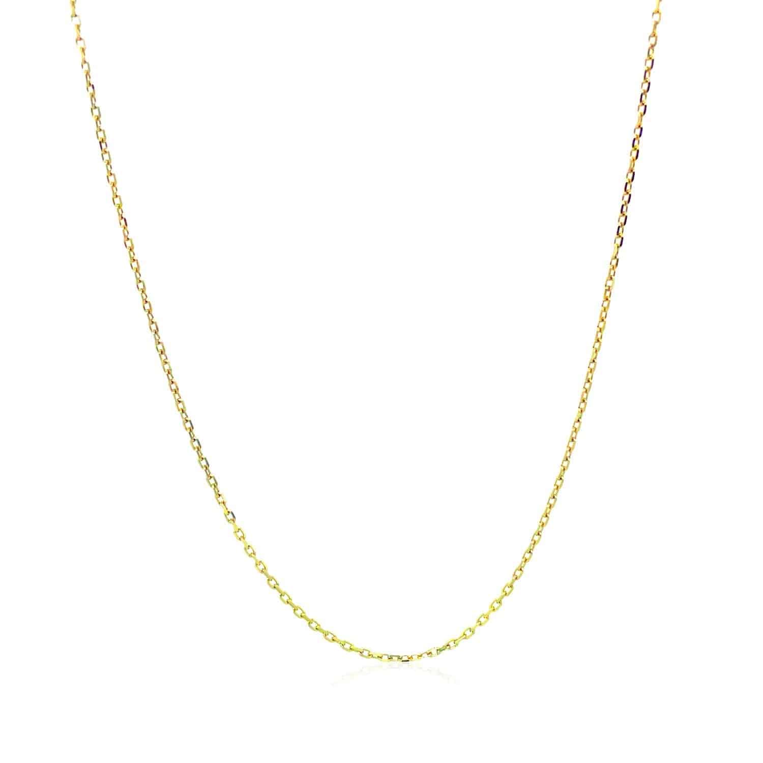 18k Yellow Gold Diamond Cut Cable Link Chain (0.80 mm)