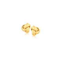 10k Yellow Gold Love Knot Stud Earrings(9mm)