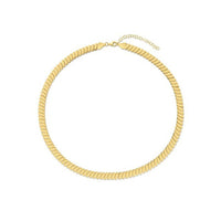 14k Yellow Gold Rib Link Necklace